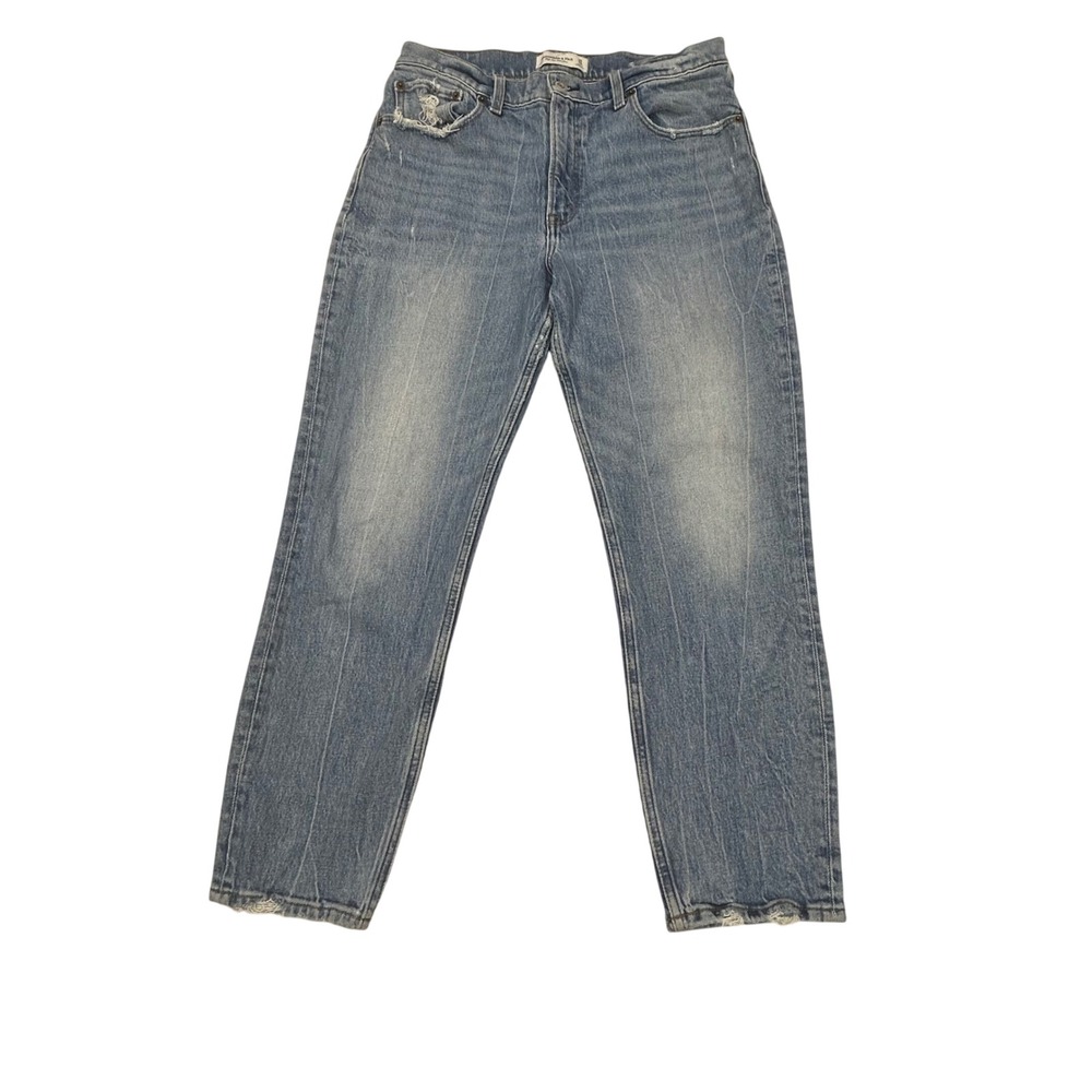 Abercrombie &‎ Fitch High Rise Mom Jeans Women 10 30R Distressed Denim Y2K Fit